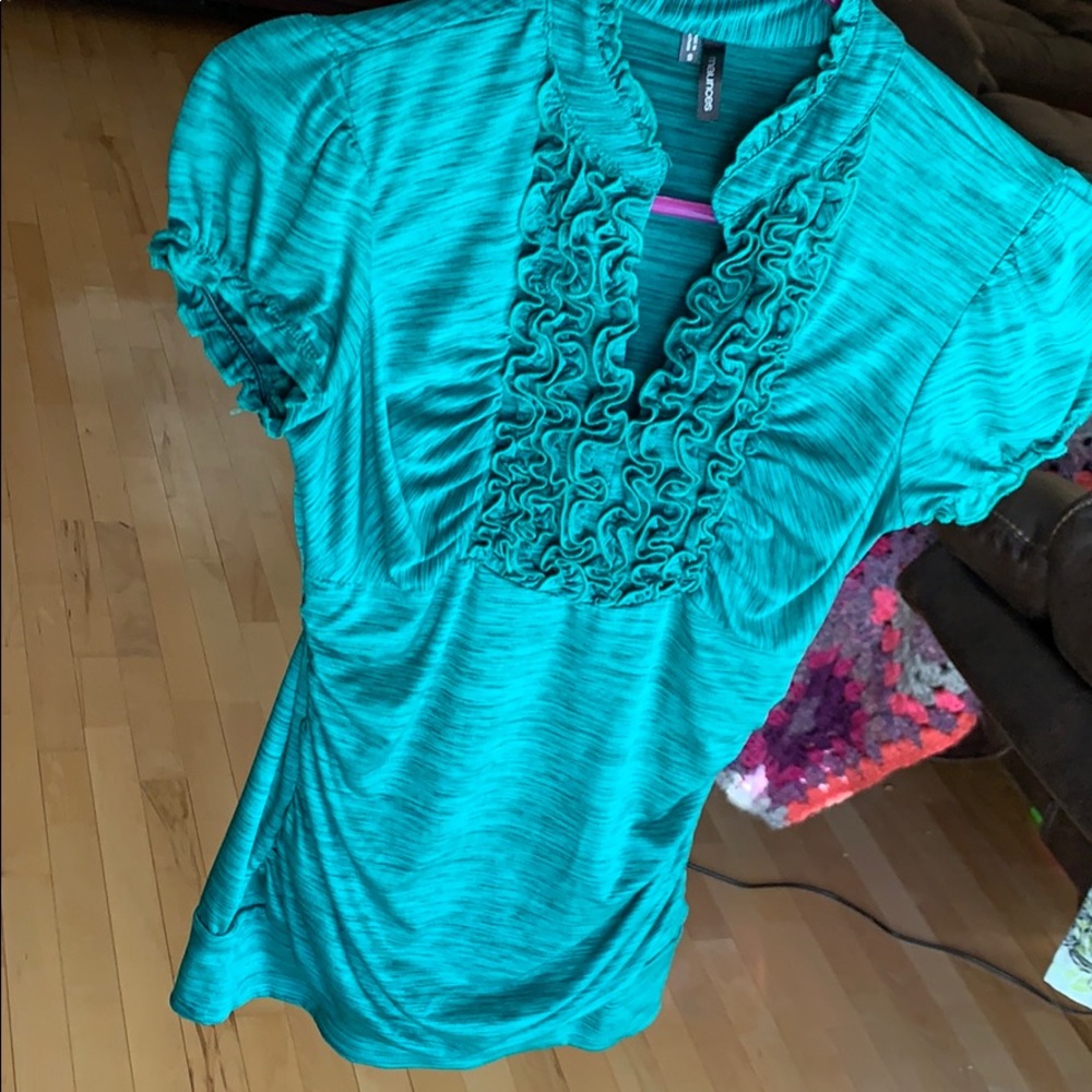Maurice’s Green Ruffle Dress shirt